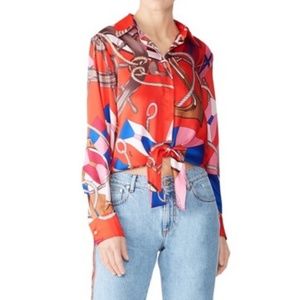 msgm NAUTICAL PRINT BLOUSE